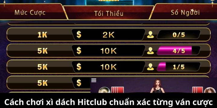 Cách chơi xì dách Hitclub chuẩn xác từng ván cược
