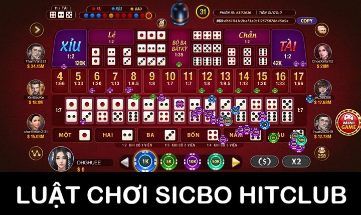 Luật chơi Sicbo Hitclub cơ bản