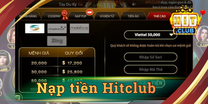 Nạp tiền Hitclub - Cập nhật nhanh hướng dẫn chuẩn nhất 2026